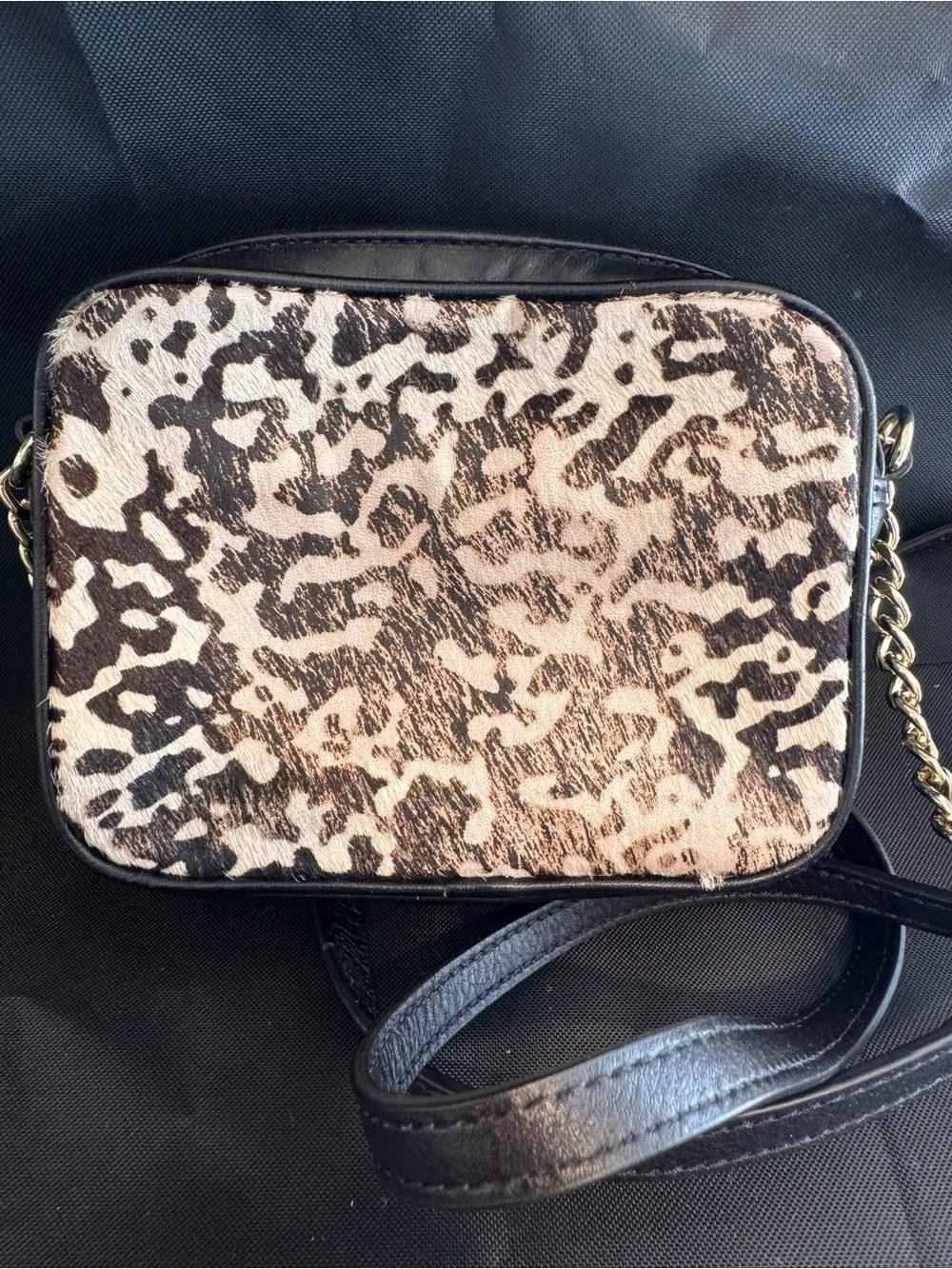 Michael Kors Jet Set Medium Leopard & Calf Hair Crossbody Bag